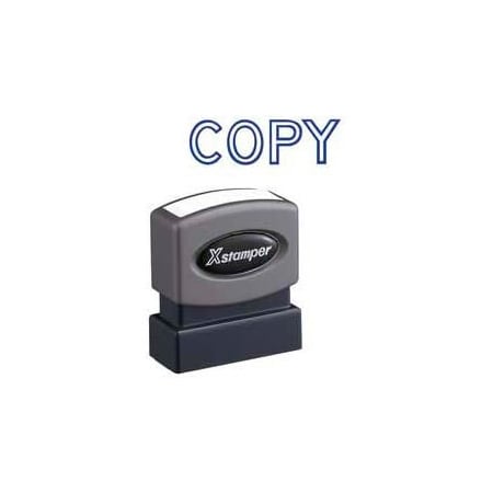 Shachihata Xstamper Pre-Inked Message Stamp, COPY, 1-5/8" x 1/2", Blue 1006